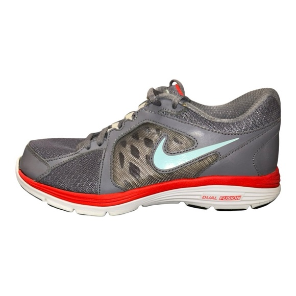 Nike Dual Fusion  Women's Gray and Red Running Shoes size 7.5 - Picture 1 of 12